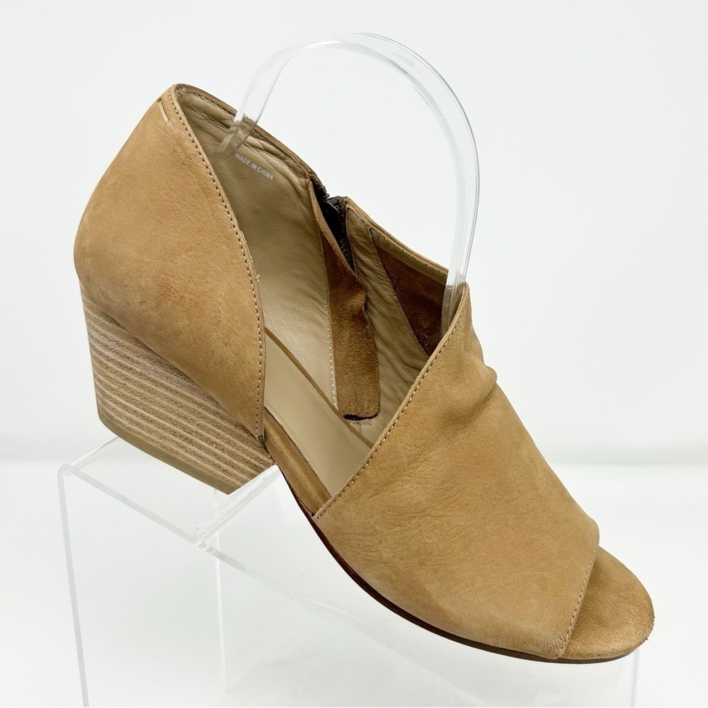 Eileen Fisher Tan Light Brown Leather Heeled D'Orsay Heeled Sandals Size 8.5